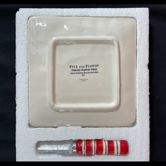 Fitz And Floyd Cheese Caviar Pate Plate And Knife - Picture 3 of 4